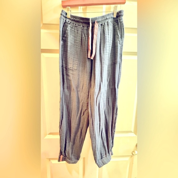 SUNDRY NWT Sz S Navy Cotton Gauze Joggers - Picture 3 of 4